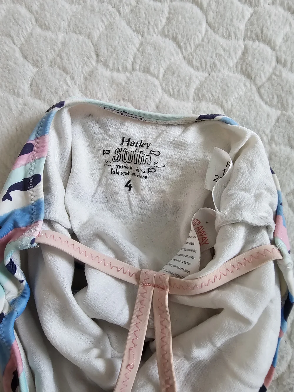 Hatley Toddler 4 Girls One-Piece Swimsuit with Navy Whale Print